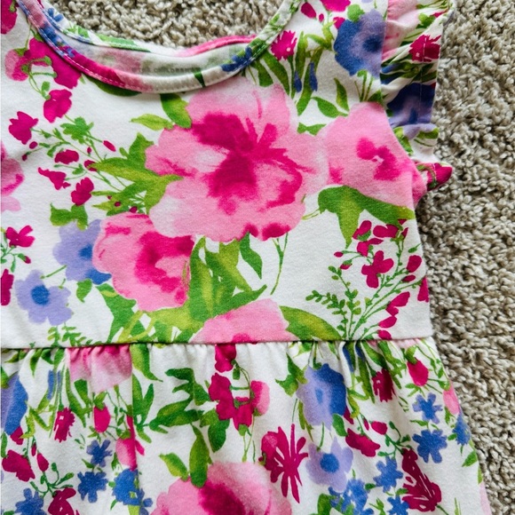 Girls Floral Tiered Everyday Dress short sleeve ruffle dress size 18-24 months - Picture 5 of 9
